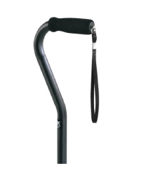 Offset Cane Carex Aluminum 29 to 38 Inch Height Black