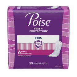 Bladder Control Pad Poise Fresh Protection 14.6 Inch Length Heavy Absorbency Sodium Polyacrylate Core One Size Fits Most