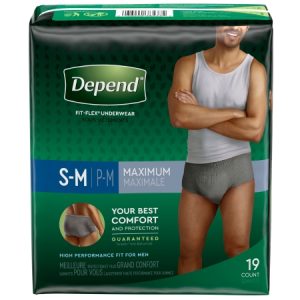 Male Adult Absorbent Underwear Depend FIT-FLEX Pull On with Tear Away Seams Small / Medium Disposable Heavy Absorbency