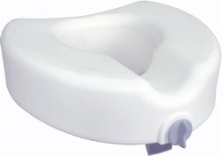 Elongated Raised Toilet Seat Premium 4-1/2 Inch Height White 300 lbs. Weight Capacity