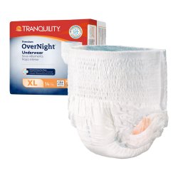 Unisex Adult Absorbent Underwear Tranquility Premium OverNight Pull On with Tear Away Seams X-Large Disposable Heavy Absorbency
