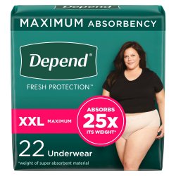 Female Adult Absorbent Underwear Depend® Fresh Protection Waistband Style 2X-Large Disposable Heavy Absorbency