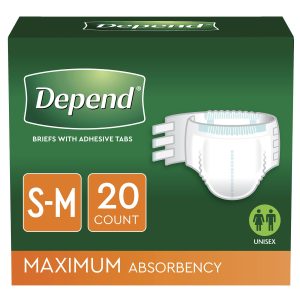 Unisex Adult Incontinence Brief Depend Small / Medium Disposable Heavy Absorbency