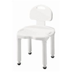 Bath Bench Without Arms Plastic Frame With Backrest 21 Inch Seat Width 400 lbs. Weight Capacity