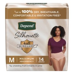 Female Adult Absorbent Underwear Depend® Silhouette® Waistband Style Medium Disposable Heavy Absorbency